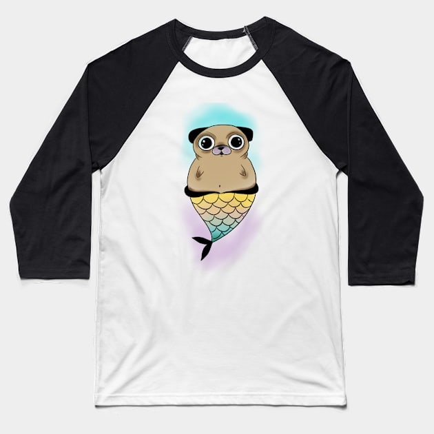 Funny pug Baseball T-Shirt by OktInk